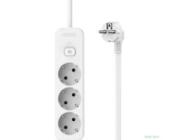 Perfeo сетевой удлинитель "REAL STRIP" 5,0м, 3 розетки, 16А, 3500 Вт, белый.