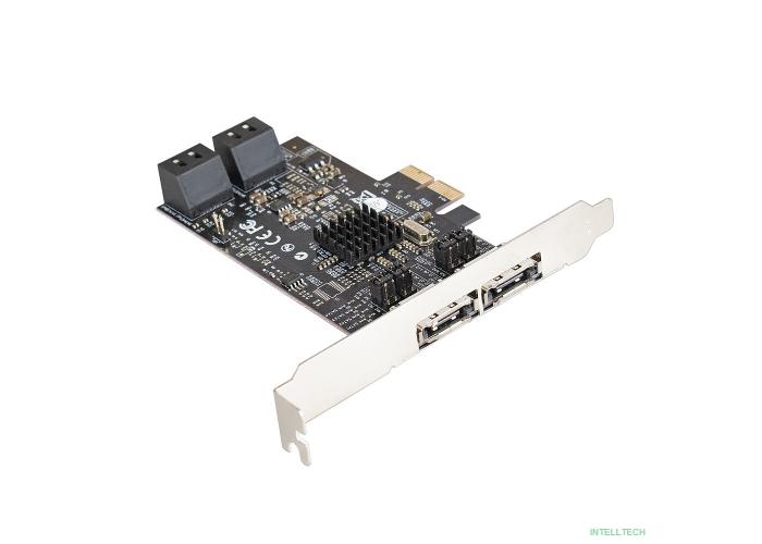 Exegate EX283711RUS Контроллер EXE-504 PCI-E 2.0, SATA3 RAID, 4 int+2 ext (OEM)