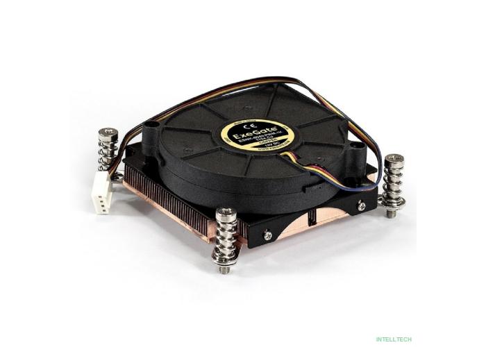 Exegate EX286162RUS Кулер ExeGate ESNK-0049.PWM.1U.115x.Cu (радиальный (улитка), медный, 1U, LGA1150/1151/1155/1156/1200, TDP 115W, Fan 75mm, PWM, 2000-5000RPM, 2 ball bearing, 4pin, 46-54db, ресурс 7