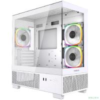 Powercase Vision Micro M3W, Tempered Glass, 3x 120mm ARGB PWM Fan, белый, mATX  (CVMMW-A3)