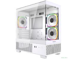 Powercase Vision Micro M3W, Tempered Glass, 3x 120mm ARGB PWM Fan, белый, mATX  (CVMMW-A3)