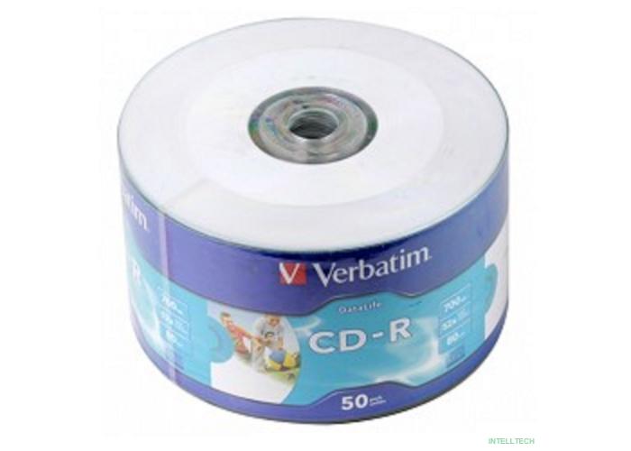 Verbatim  Диски CD-R  80min, 700mb, 52x Ink Print bulk (50шт) [43794]