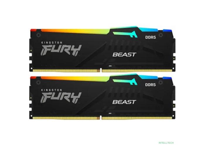 Kingston FURY Beast EXPO RGB 32Гб (16x2) DIMM DDR5, 5600MT/s, CL36 1.25В, KF556C36BBEAK2-32