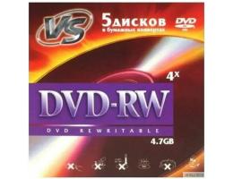 VS DVD-RW 4,7 GB 4x конверт/5 (620786) VS DVD-RW 4,7 GB 4x конверт/5 (620786)