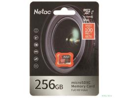 Micro SecureDigital 256GB Netac P500 Extreme Pro MicroSDXC V30/A1/C10 up to 100MB/s, retail pack card only [NT02P500PRO-256G-S]