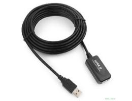 Cablexpert UAE016-BLACK Кабель удлинит. USB 2.0 активный AM/AF, 4.8м, черный, пакет