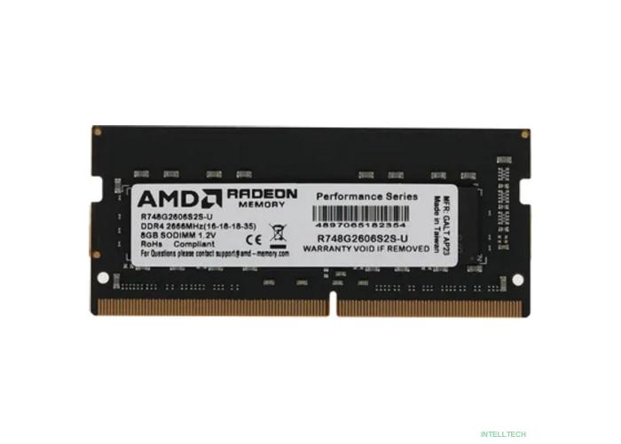AMD SO-DIMM DDR4 8Gb PC21300 2666MHz CL16 AMD 1.2V OEM (R748G2606S2S-U)