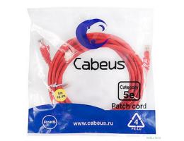 Cabeus PC-UTP-RJ45-Cat.5e-5m-RD-LSZH Патч-корд U/UTP, категория 5е, 2xRJ45/8p8c, неэкранированный, красный, LSZH, 5м