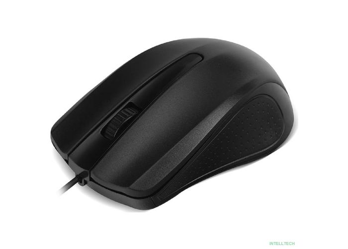 CBR CM 103 Black, Мышь проводная, оптическая, USB, 1000 dpi, 3 кнопки и колесо прокрутки, длина кабеля 1,5 м, цвет чёрный