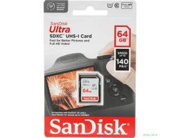 SecureDigital 64GB SanDisk Ultra SDXC Class 10 UHS-I U1 Ultra R 140MB/s <SDSDUNB-064G-GN6IN>