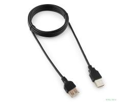 Кабель-удлинитель USB2.0 Cablexpert CC-USB2-AMAF-6B-N, AM/AF, медь, серия Pro, 1.8м, черн, пакет
