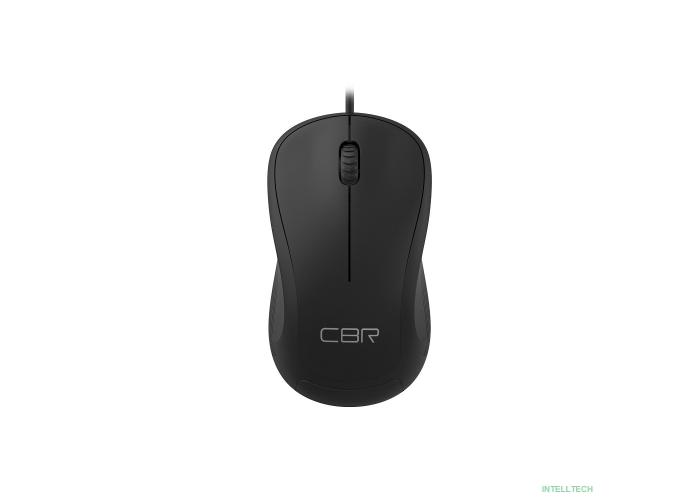 CBR CM 108 Black USB, Мышь офисн., 1000dpi, 3 кн., 1.8 м, резиновое колесо прокрутки 