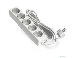 Exegate EX285827RUS Удлинитель ExeGate ECE-5-5W (5 евророзетки с заземлением, 5м, белый)