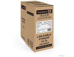 Exegate EX281812RUS Кабель Exegate  FUTP4-C5e-CCA-S24-IN-PVC-GY-100 FTP 4 пары кат.5e CCA, 24AWG, экран, бухта 100м, серый, PVC