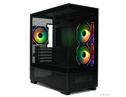 XASTRA Q500M 3ARGB-C10 Black mATX/Aquarium/Screewless/ 3x120mm ARGB PWM FM fans/Argb+PWM HUB 10port/ Q500M-3FM12A-C10