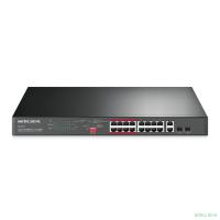 Mercusys MS118CP 16-портовый монтируемый в стойку PoE+ коммутатор 10/100 Мбит/с с 2 гигабитными портами