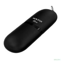 Maxvi USB Drive 32GBSF  32GB black, монолит с колпачком, soft touch, USB 2.0