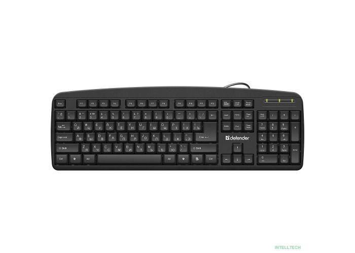 Повреждение упаковки Defender Клавиатура Office HB-910 RU USB [45910] {Проводная, полноразмерная, черная}