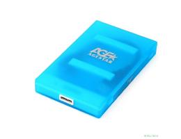 AgeStar 3UBCP1-6G (BLUE) USB 3.0 Внешний корпус 2.5" SATA HDD/SSD AgeStar 3UBCP1-6G (BLUE) USB 3.0, пластик, синий, безвинтовая конструкция