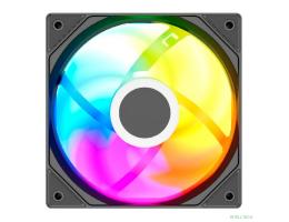 Powercase Вентилятор (M53-12 ARGB) Black 120x120x25mm (PWM, 100шт./кор, 4pin PWM (M+F)+ 3pin ARGB (M+F), 600-1800±10% об/мин) Bulk