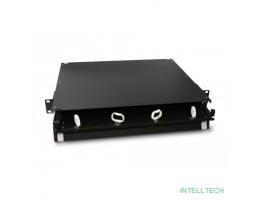 Hyperline FO-19BX-1U-D1-3xSLT-W120H32-EMP Патч-панель 19” универсальная, пустой корпус, 1U, 1 выдвижной лоток (drawer 1U), 3 слота (3х1), вмещает 3 FPM панели с адаптерами или 3 CSS оптические кассеты