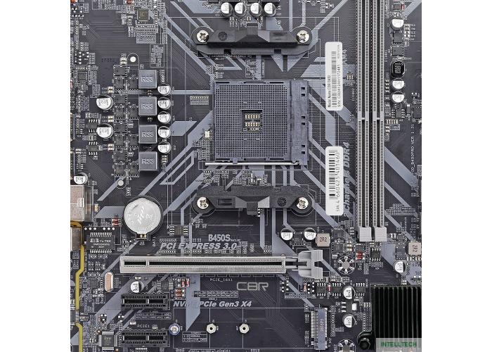 CBR B450 { Chipset B450, Socket AM4, 2*DDR4, mATX, VGA+HDMI, 1*PCIEx16,1*PCIEx1,1*M.2(NVME & SATA), 4*SATA3, 2*USB2.0 + 2*USB3.0, LAN 1Gb}