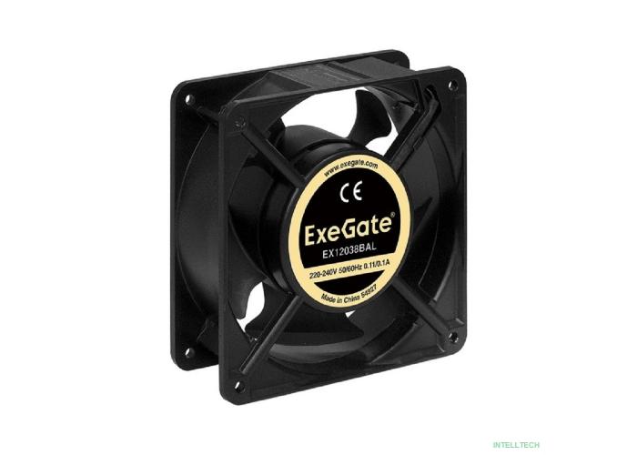 Exegate EX289017RUS Вентилятор 220В ExeGate EX12038BAL (120x120x38 мм, 2-Ball (двойной шарикоподшипник), подводящий провод 30 см, 2700RPM, 43dBA)