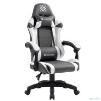 Игровое кресло Fortune Серый/белый,класс 4,PU DEFENDER
