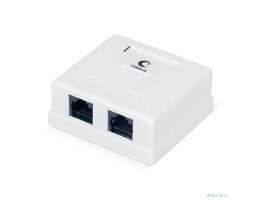 Cabeus WS-8P8C-Cat.5e-2 Розетка компьютерная RJ-45, категория 5e, двойная, внешняя, Dual IDC