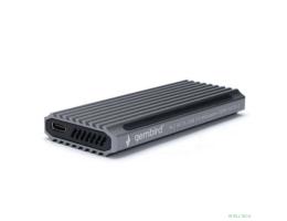 Gembird EEM2-SATA-3 Внешний корпус USB 3.1 для M2 SATA порт Type-С, RGB подсветка, металл, серебристый