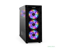 Exegate EX294967RUS Корпус Miditower ExeGate i3 BASE (ATX, без БП, с окном, 1*USB+1*USB3.0, аудио, 4 вент. 12см с RGB подсветкой)