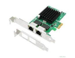 ORIENT XWT-INT82L2PE, Сетевая карта PCI-Ex1 v1.0a 2xRJ45 Gigabit Ethernet, Intel 82571GB chipset, 1 Гбит/с, 2 планки крепления в комплекте (31282)