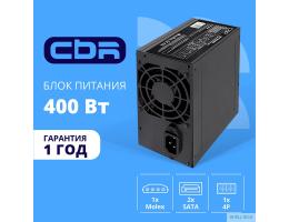 Блок питания CBR ATX 400W, 8cm fan, 24pin/1*4pin/1*IDE/2*SATA, кабель питания 1.2м,черный [PSU-ATX400-08EC] OEM