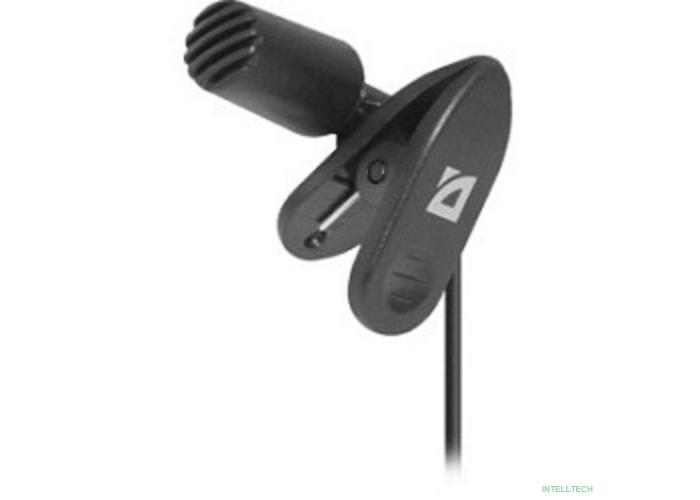 Defender MIC-109 черный, на прищепке, 1,8 м [64109]