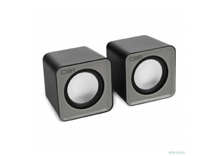 CBR CMS 90 Grey, Акустическая система 2.0, питание USB, 2х3 Вт (6 Вт RMS), материал корпуса пластик, 3.5 мм линейный стереовход, регул. громк., цвет серый