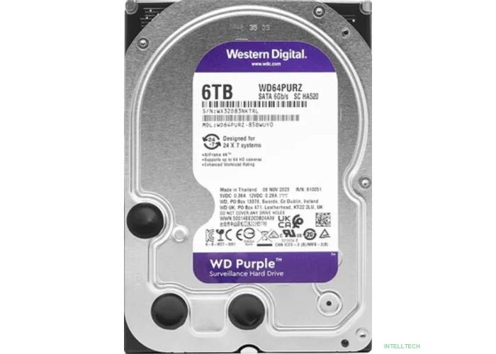 6TB WD Purple (WD64PURZ)  {Serial ATA III, 5400- rpm, 256Mb, 3.5