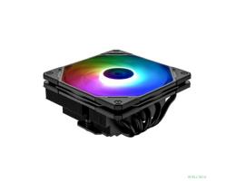 Cooler ID-Cooling IS-55 ARGB Black LGA1700/1200/115X/AM5/AM4 высота 55mm (27шт/кор, TDP 125W, PWM, 5 тепл.трубок + медная база, ARGB FAN 120mm, черный) BOX