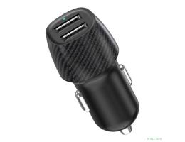 Rexant (18-2220) Автомобильное зарядное устройство c двумя портами (USB-А + USB-A) со световой индикацией, 12Вт, черное 