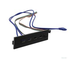 Exegate EX269460RUS Фронтальная панель U5H-614,  5.25", 2х USB + 2х USB 3.0, черная