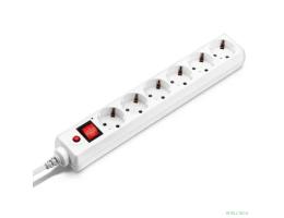 BURO Сетевой фильтр, 6 розеток, 1.8 метра, (600SH-16-1.8-W), белый (коробка) {475230}