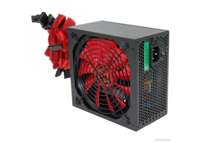 Ginzzu PC600 14CM(Red) 80+ black,APFC,24+4p,2 PCI-E(6+2), 5*SATA, 4*IDE,оплетка, кабель питания,цветная коробка
