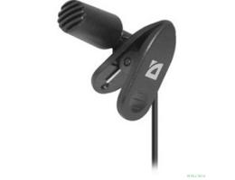 Defender MIC-109 черный, на прищепке, 1,8 м [64109]