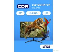 CBR LCD Монитор 27" MD-2703, IPS, FHD 1920x1080, 144Гц, Динамики 2*3W, 1*DP/1*HDMI, внешний БП, FreeSync, черный, кабель HDMI 1.5м [LCD-MD2703-OPC]