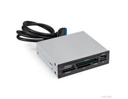 Exegate EX293028RUS Картридер USB3.0  <CR-611U3> (внутренний, 3.5", мультиформатный: SD/SDHC/SDXC/MMC/microSD/T-Flash/CF/MS/MS micro/XD, 1 доп.порт USB3.0, черный, металл)