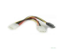 Gembird/Cablexpert Кабель питания SATA, 15см, molex 4pin/molex4pin+sata 15pin, на 2 устр. (CC-SATA-PSY2)