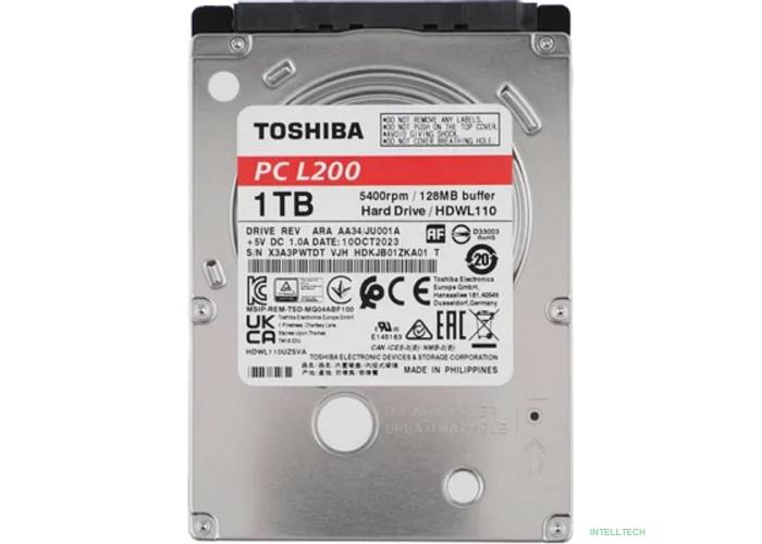 1TB Toshiba L200 Slim (HDWL110UZSVA/HDKCB88ZKA01T) {SATA-III, 5400RPM, 128MB, 2.5