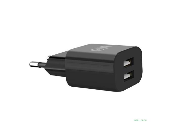 Bion Сетевое Зарядное Устройство, 2*USB-A, 10 Вт, черный [BXP-ADP-2A-10B]