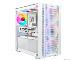 Ginzzu CL660 mATX FAN 4*12FRGB  передняя панель Решетка Белый