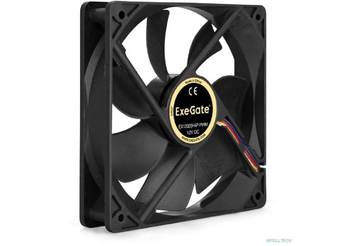Exegate EX283392RUS Вентилятор ExeGate E12025H4P-PWM, 120x120x25 мм, гидродинамический, 4pin, PWM, 24dBA (без  креплений)