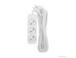 Rexant 13-4008 Удлинитель STANDARD 3 гнезда, 5м, 2х1,0мм?, б/з, белый
